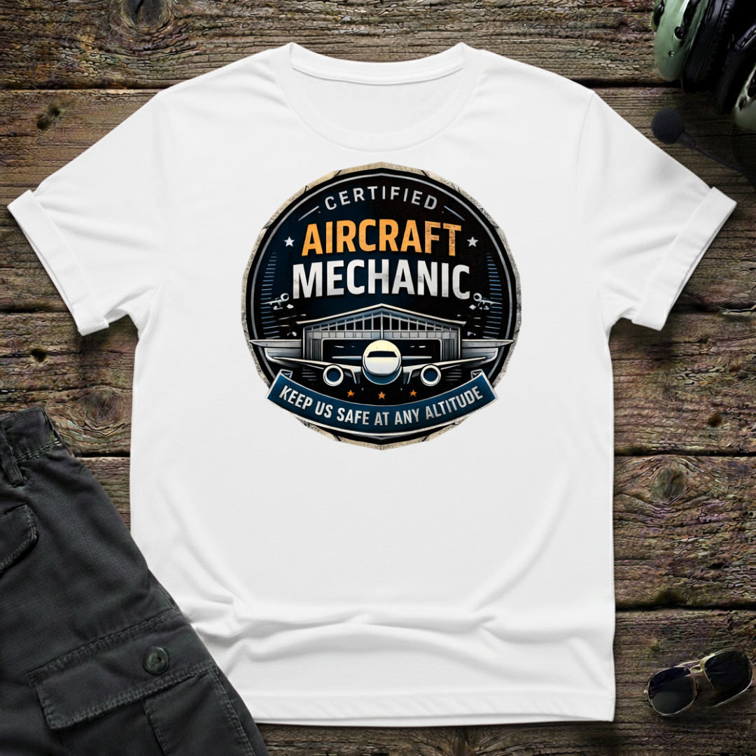 Keep Us Safe front view - premium aviation tee for pilots