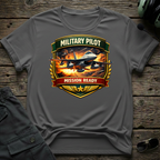 Mission Ready front view - premium aviation tee for pilots