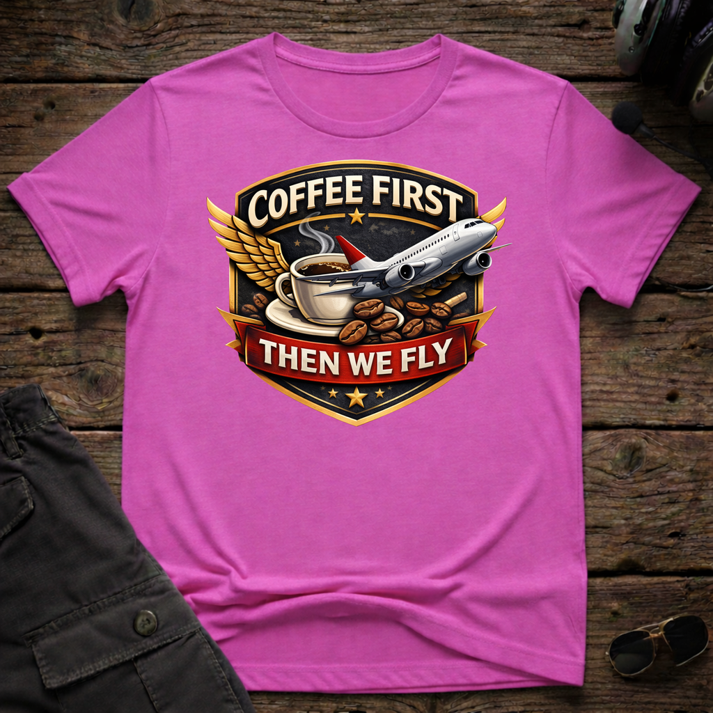 Coffee First T-shirt — aviation apparel
