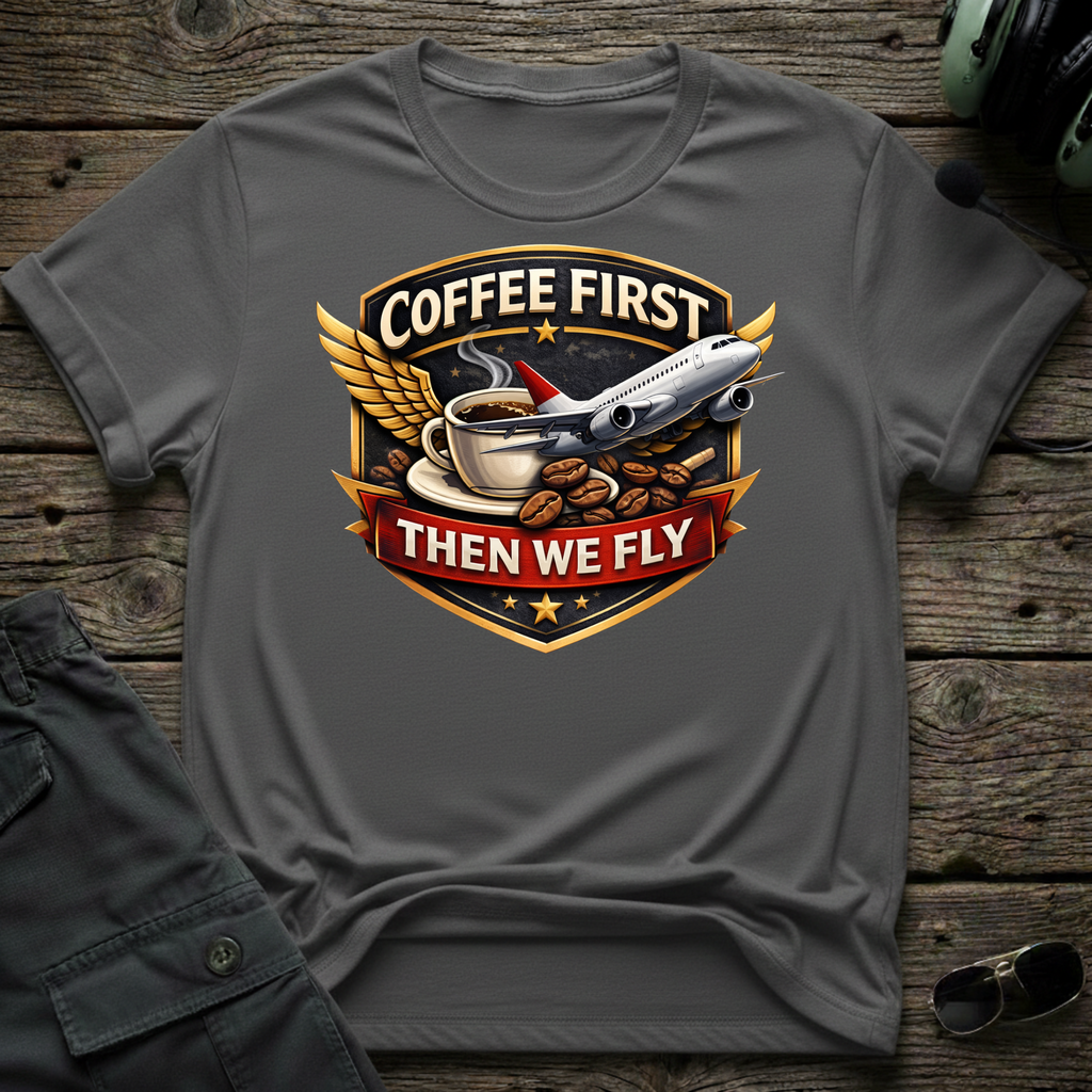 Coffee First T-shirt — aviation t-shirt