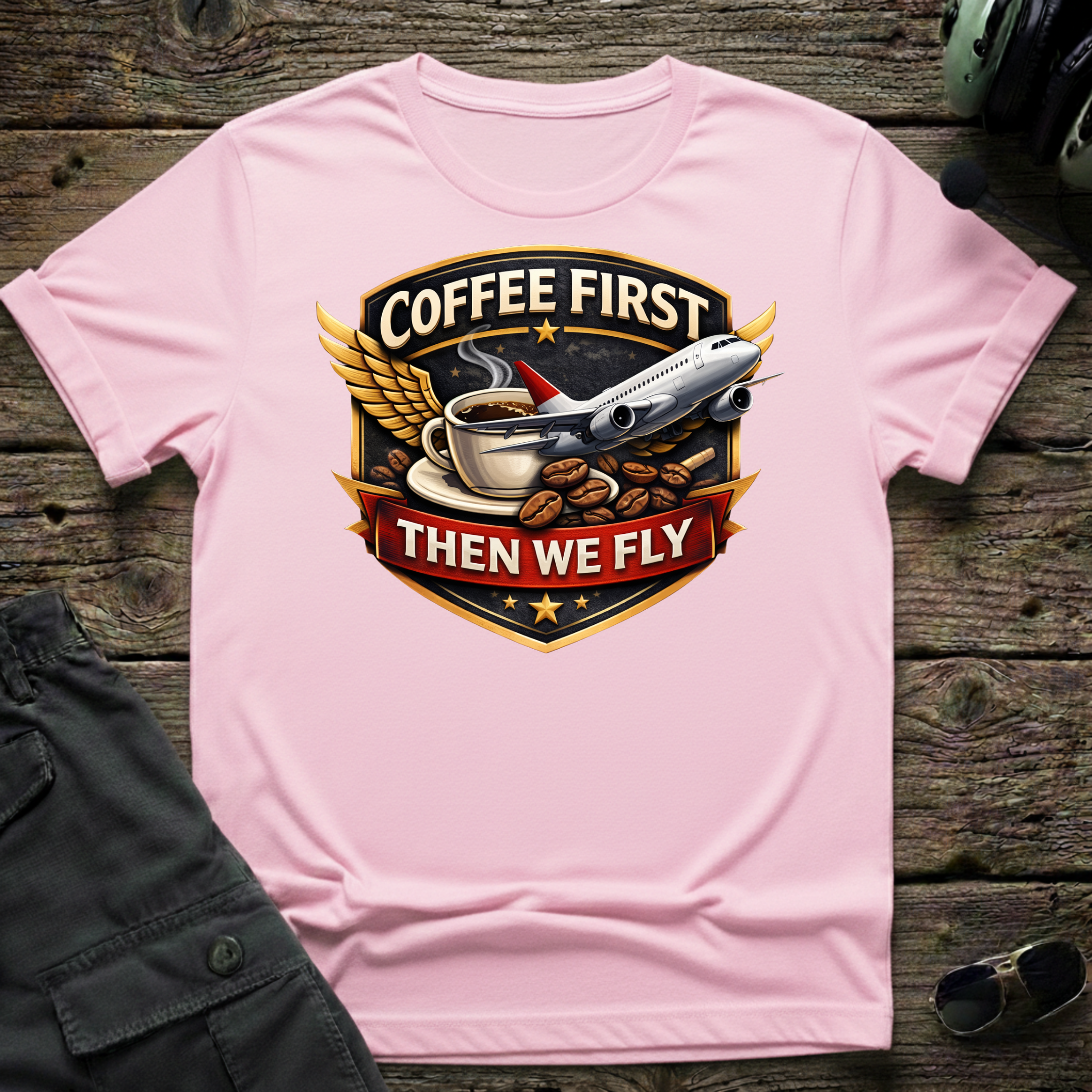 Coffee First T-shirt — aviation apparel