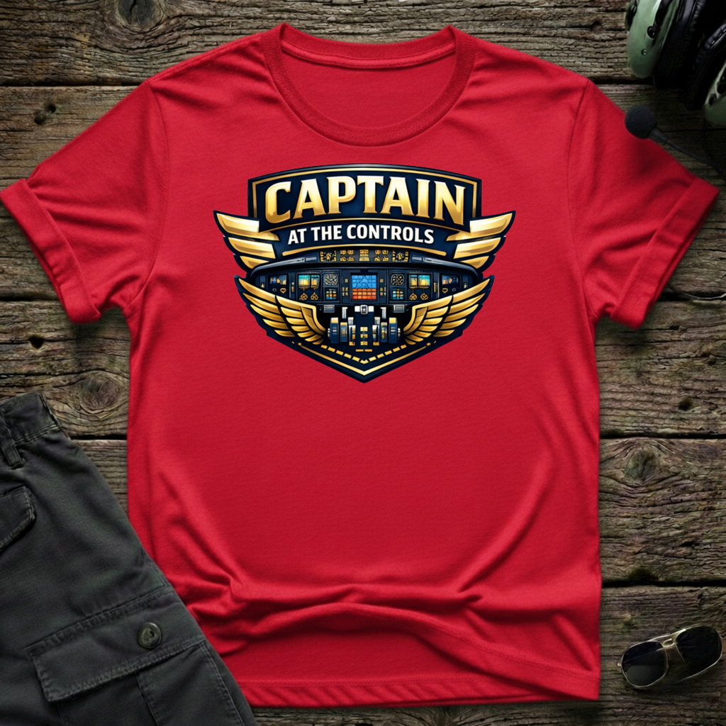 Capt at Controls T-shirt — aviation t-shirt