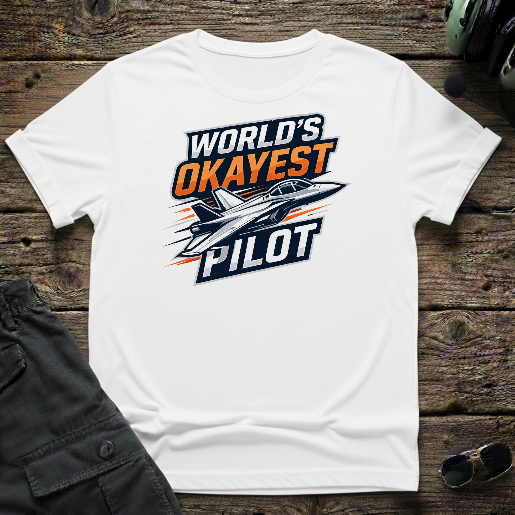Worlds Okayest Pilot unisex t-shirt - perfect gift for aviation lovers