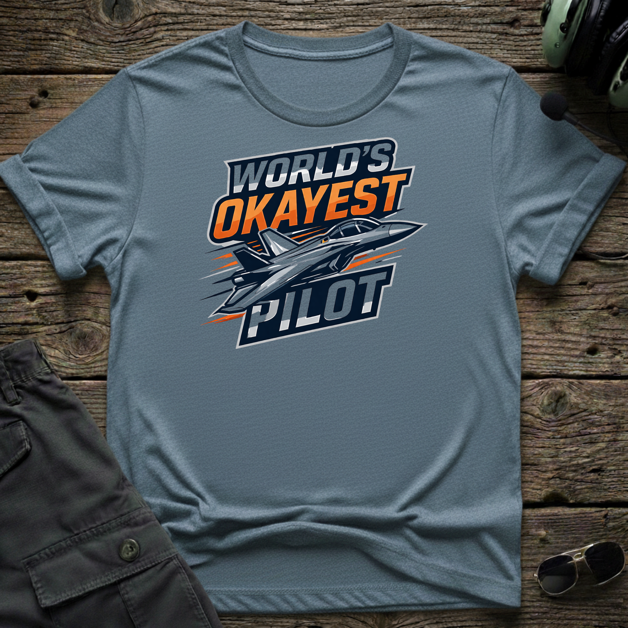 Worlds Okayest Pilot T-shirt — aviation t-shirt