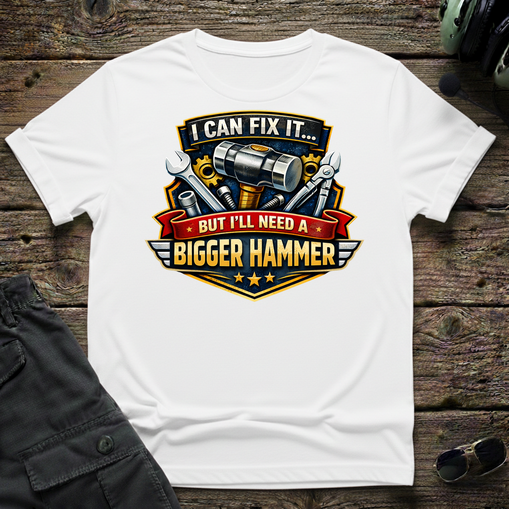 Need Bigger Hammer - Cleared4Tees premium aviation apparel