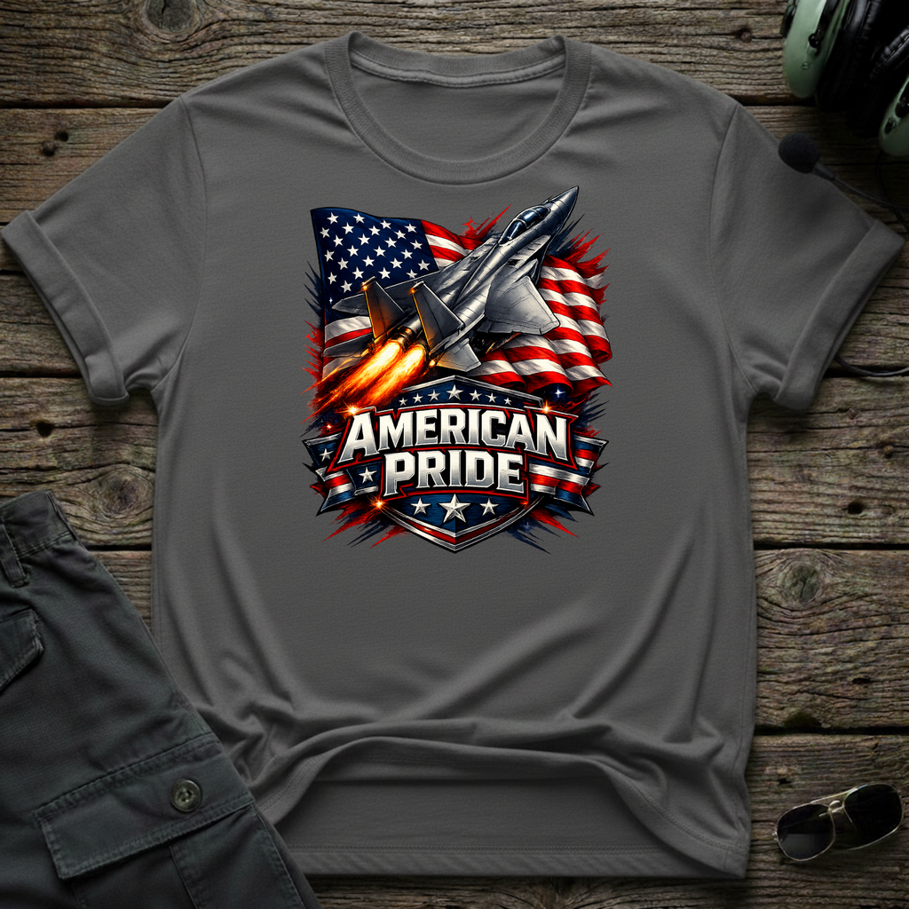 American Pride front view - premium aviation tee for pilots