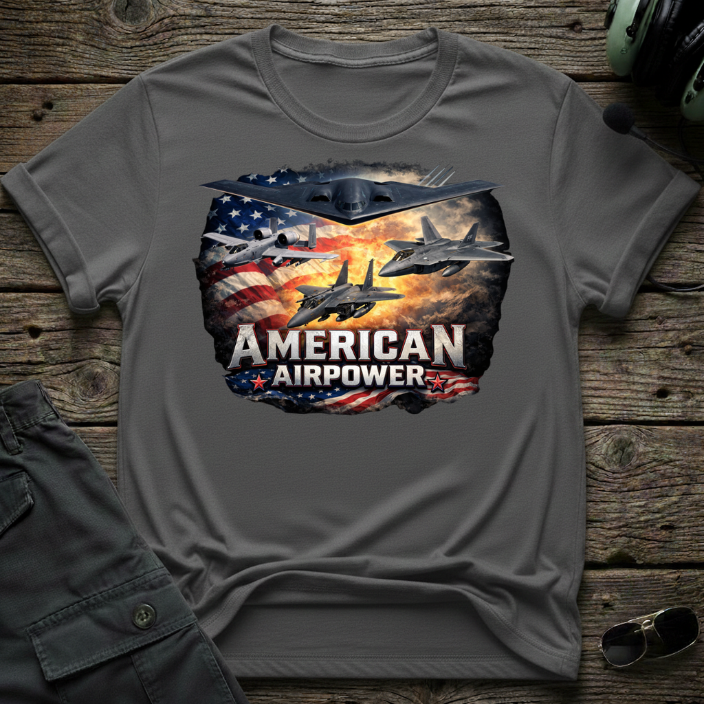 American Airpower front view - premium aviation tee for pilots