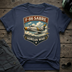 F-86 Sabre lifestyle shot - Gildan 64000 ring-spun cotton aviation shirt
