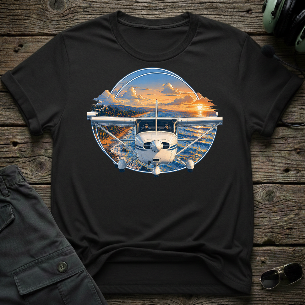 Cessna Beach T-shirt — t-shirt detail