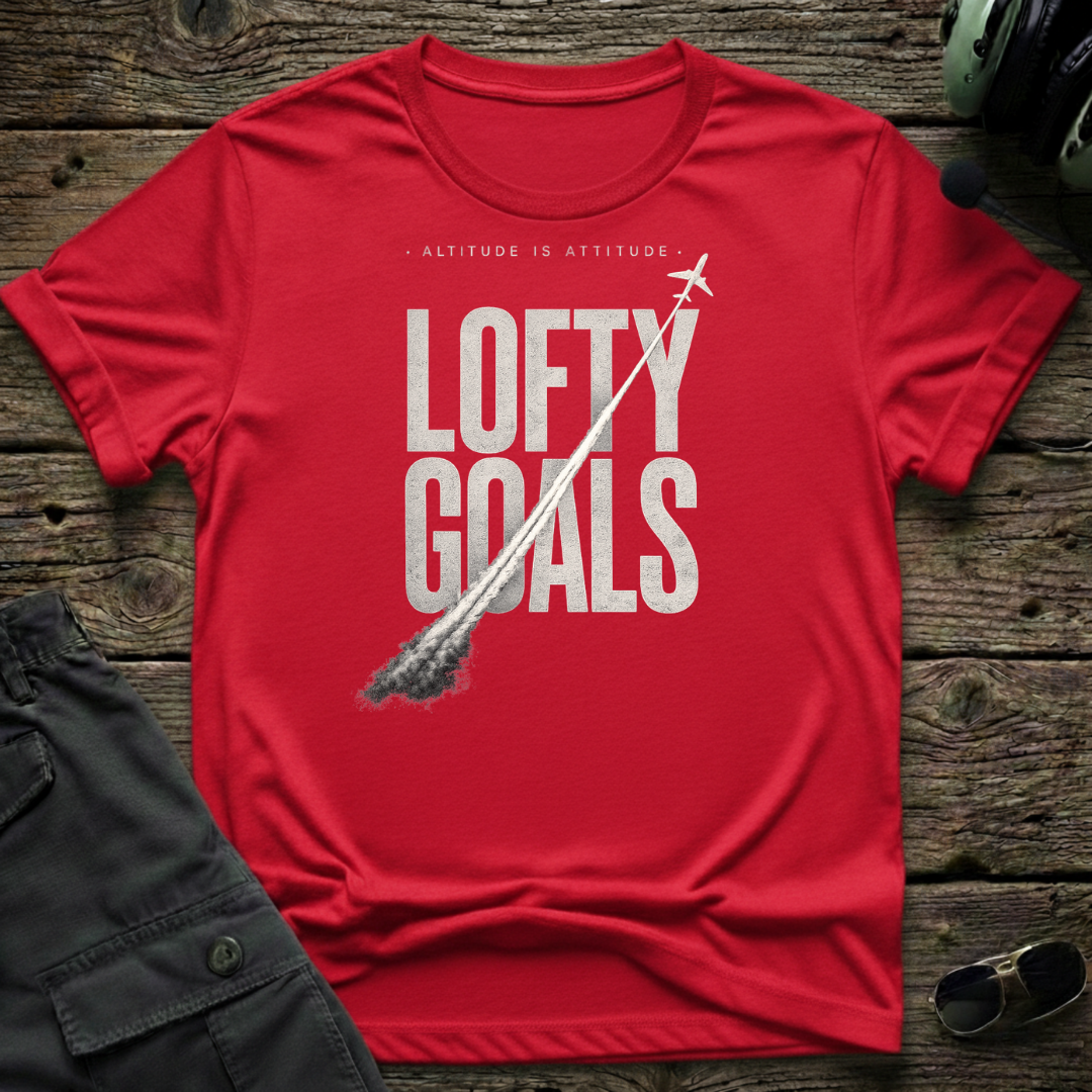 Lofty Goals Contrails T-shirt — t-shirt detail