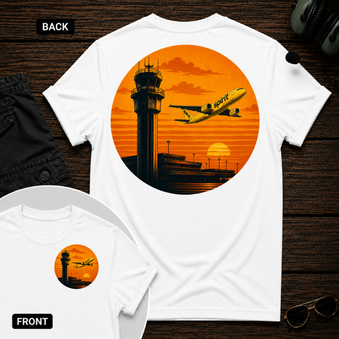 Spirit Airlines Sunset SS 2 Sided T-shirt