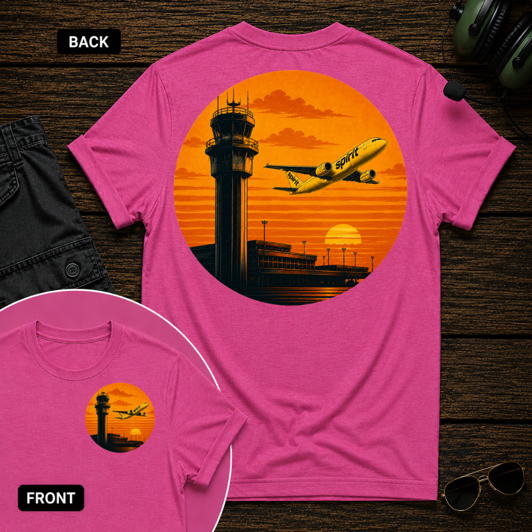 Spirit Airlines Sunset SS 2 Sided T-shirt