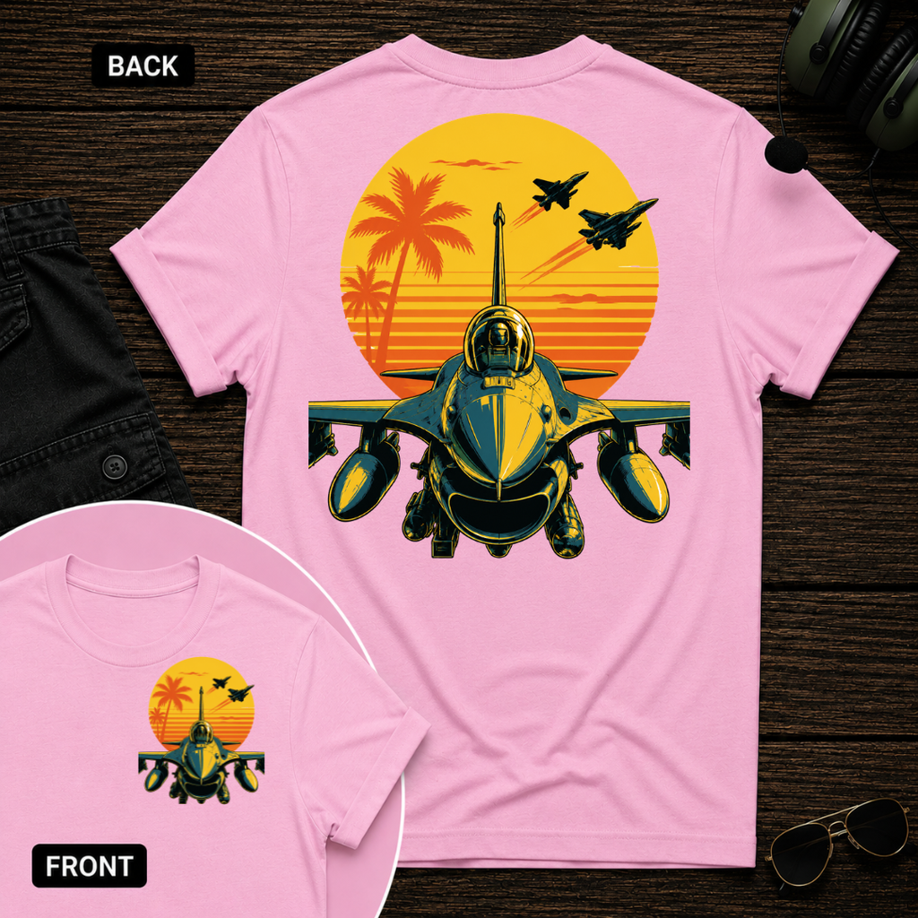 F-16 Tropic Sunset SS 2 Sided T-shirt