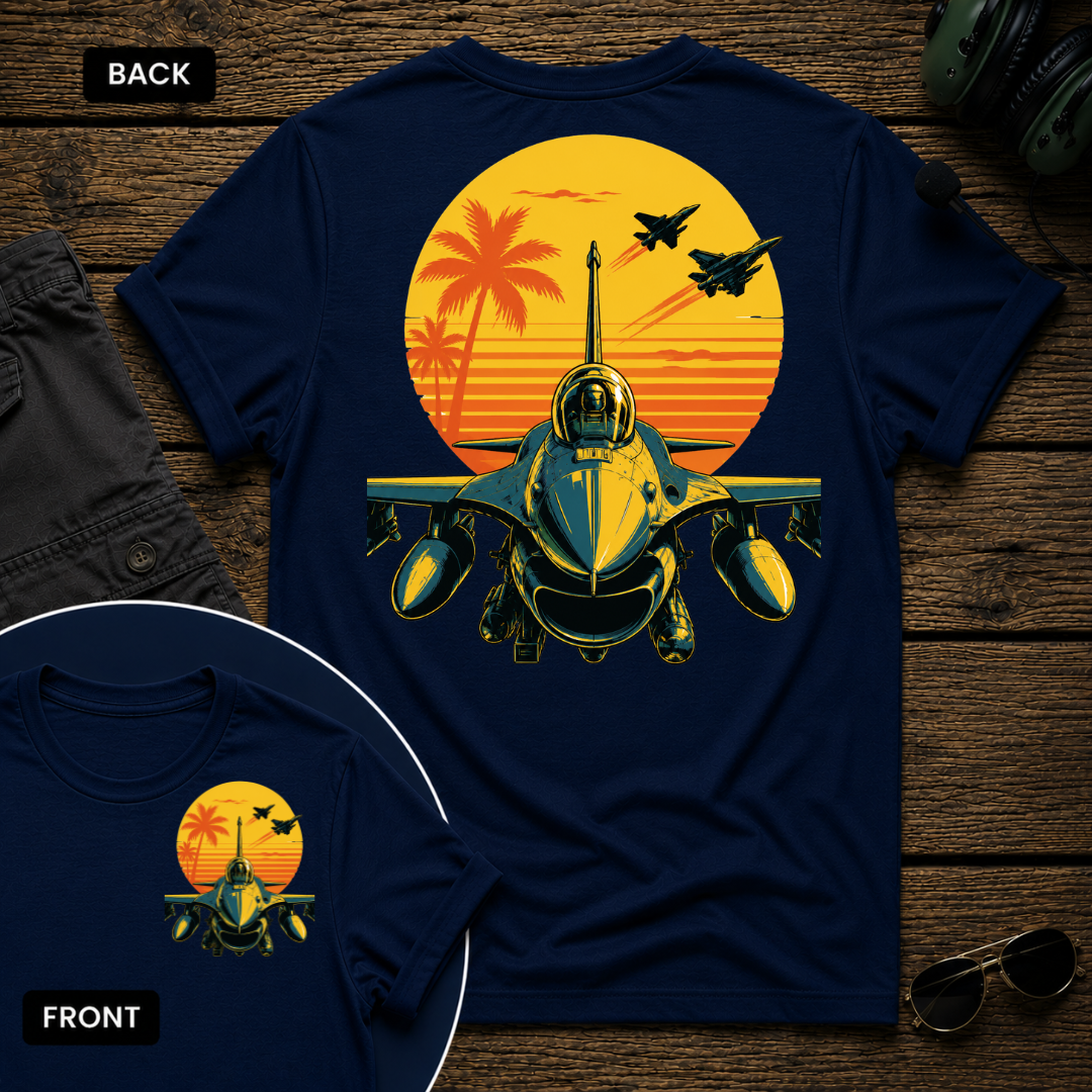 F-16 Tropic Sunset SS 2 Sided T-shirt