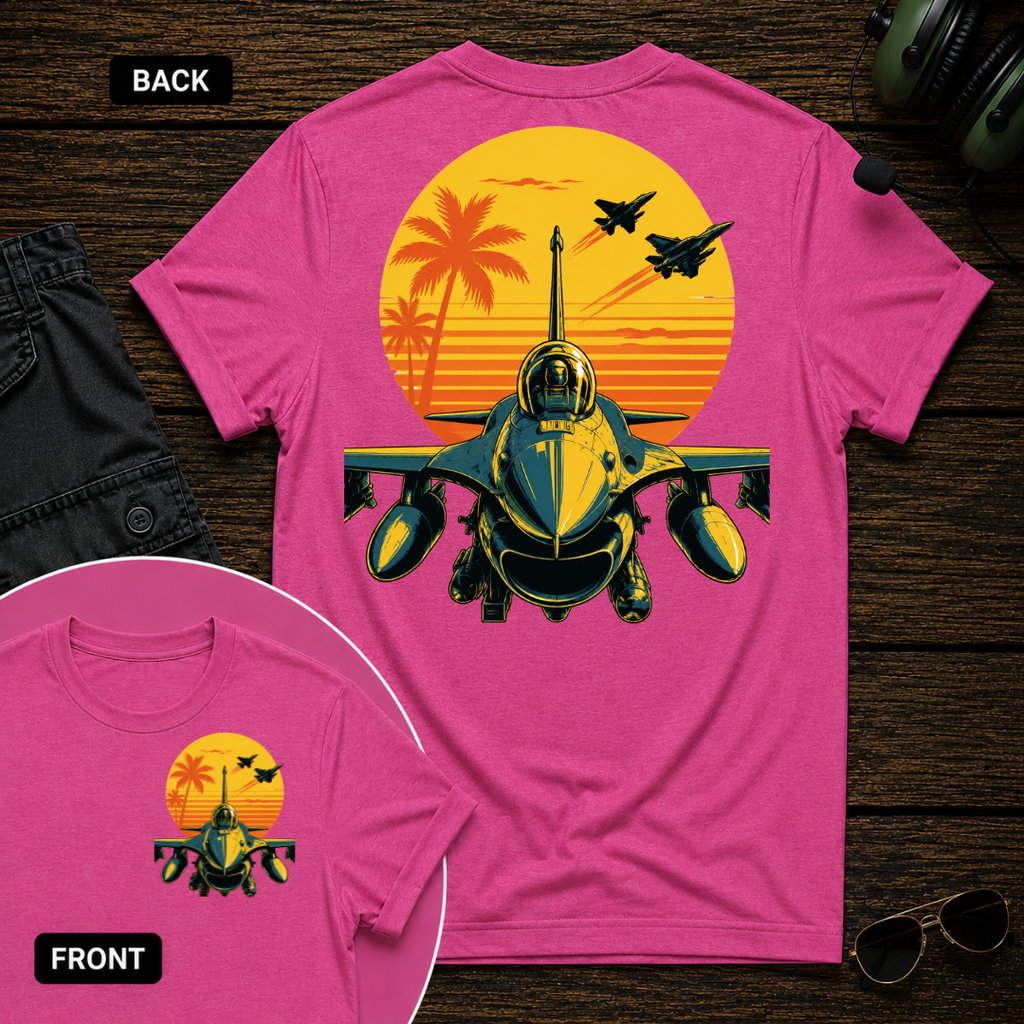F-16 Tropic Sunset SS 2 Sided T-shirt