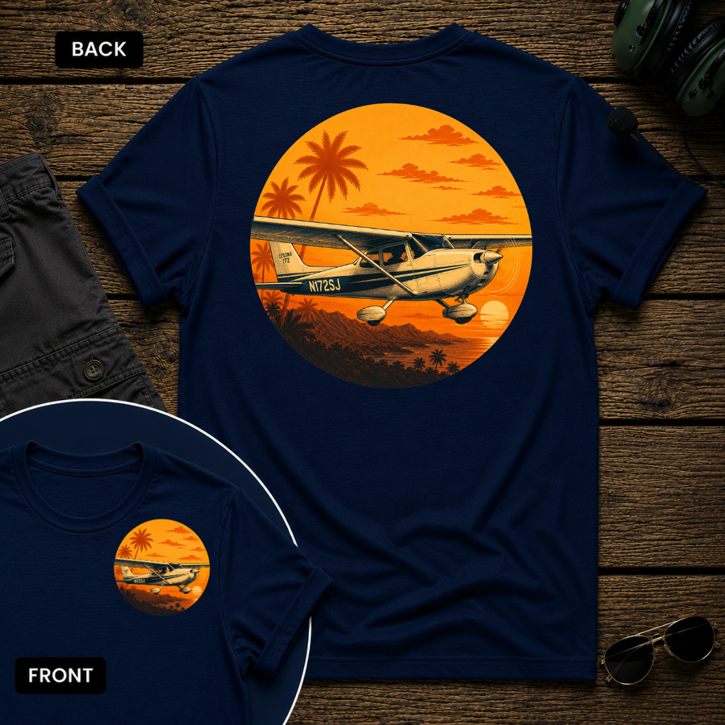 C-172 Tropic Sunset SS 2 Sided T-shirt