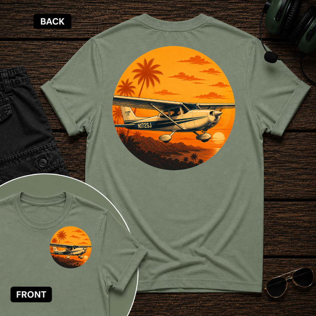 C-172 Tropic Sunset SS 2 Sided T-shirt