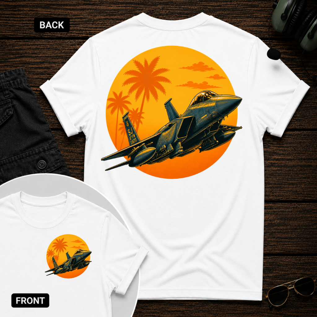 F-15 Tropic Sunset SS 2 Sided T-shirt