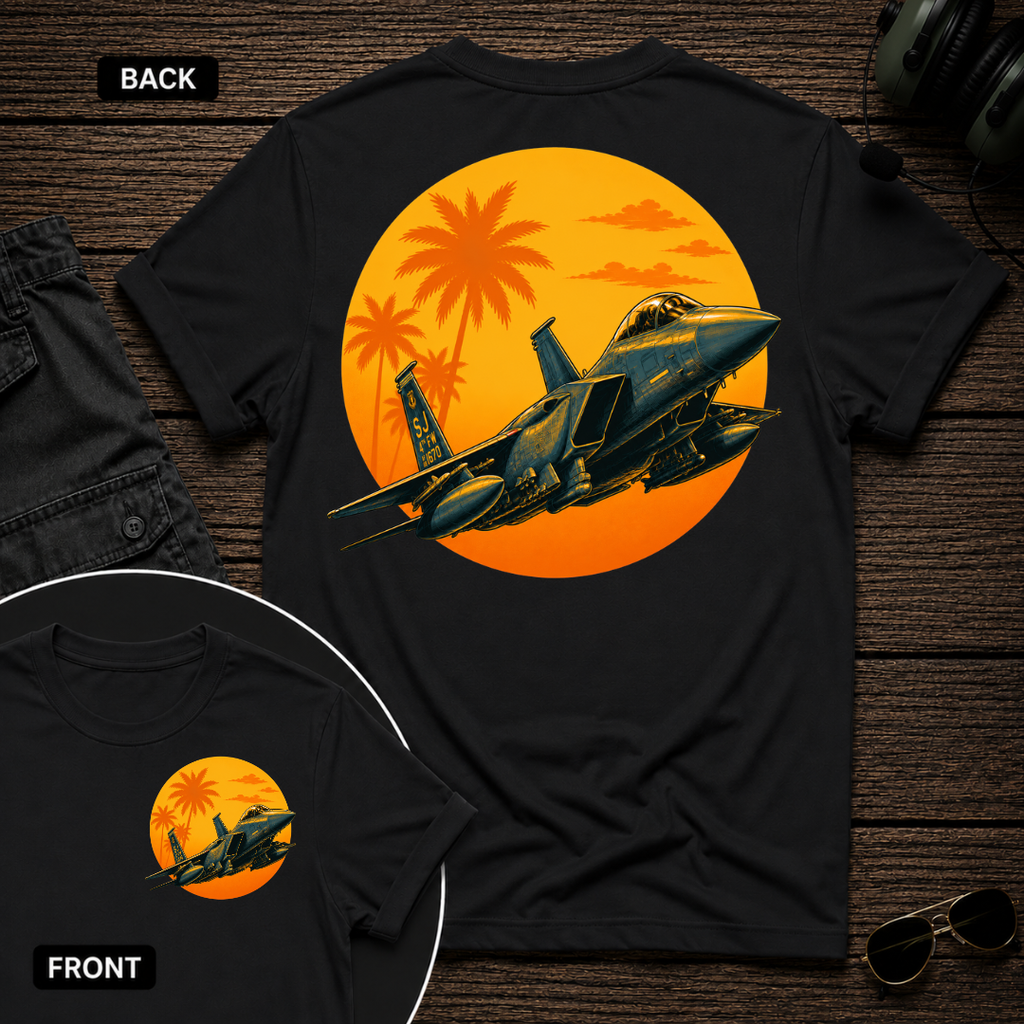 F-15 Tropic Sunset SS 2 Sided T-shirt