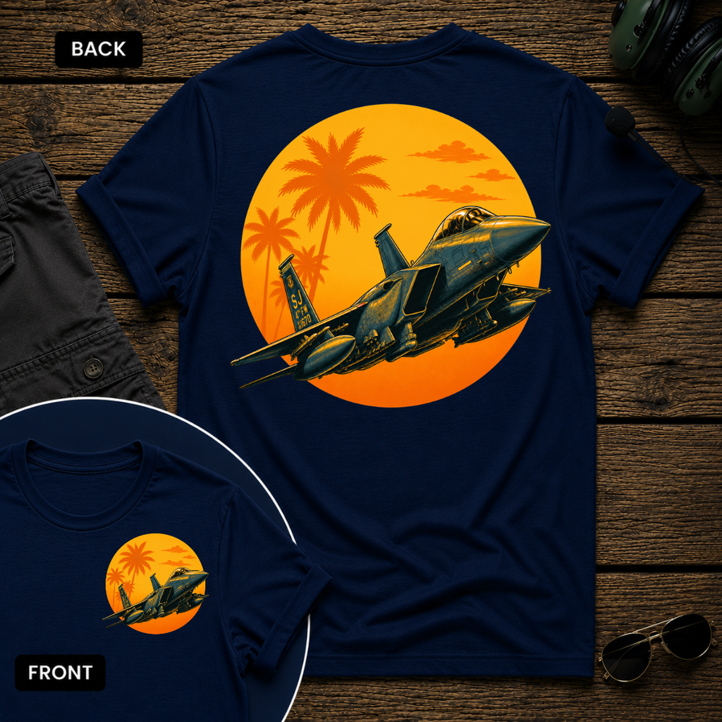 F-15 Tropic Sunset SS 2 Sided T-shirt