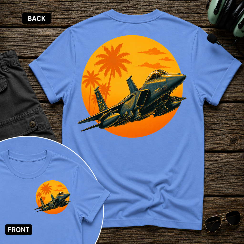 F-15 Tropic Sunset SS 2 Sided T-shirt