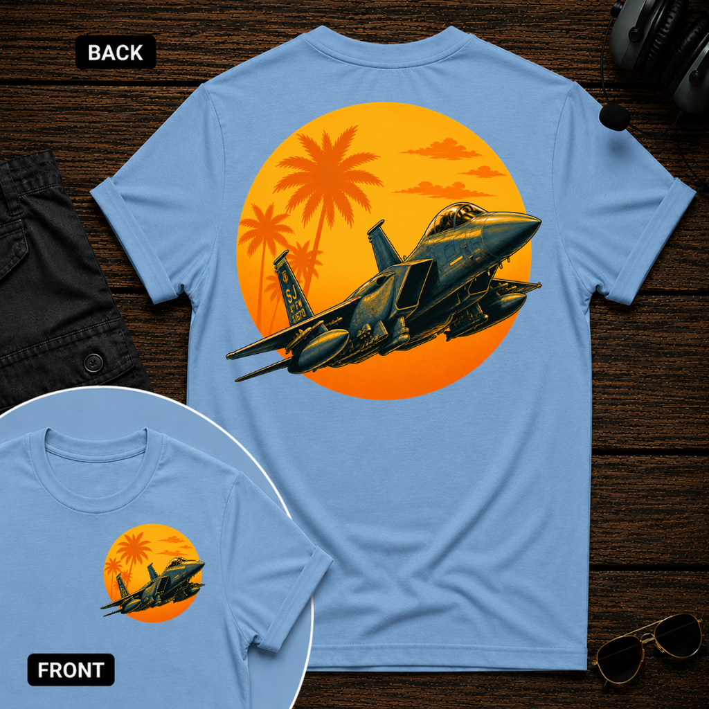F-15 Tropic Sunset SS 2 Sided T-shirt