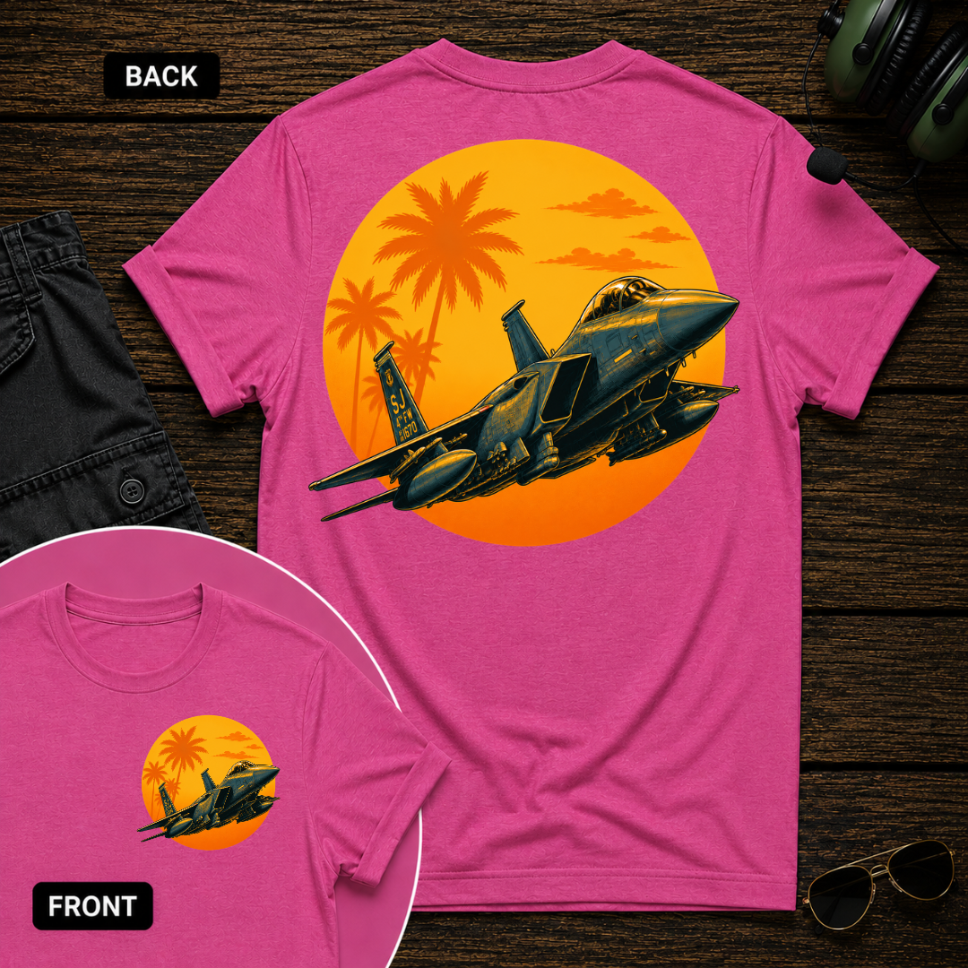 F-15 Tropic Sunset SS 2 Sided T-shirt