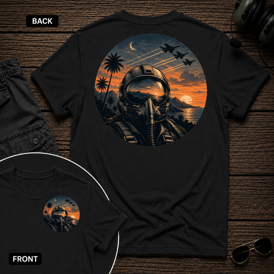 Fighter Pilot Golden Hour SS 2 Sided T-shirt