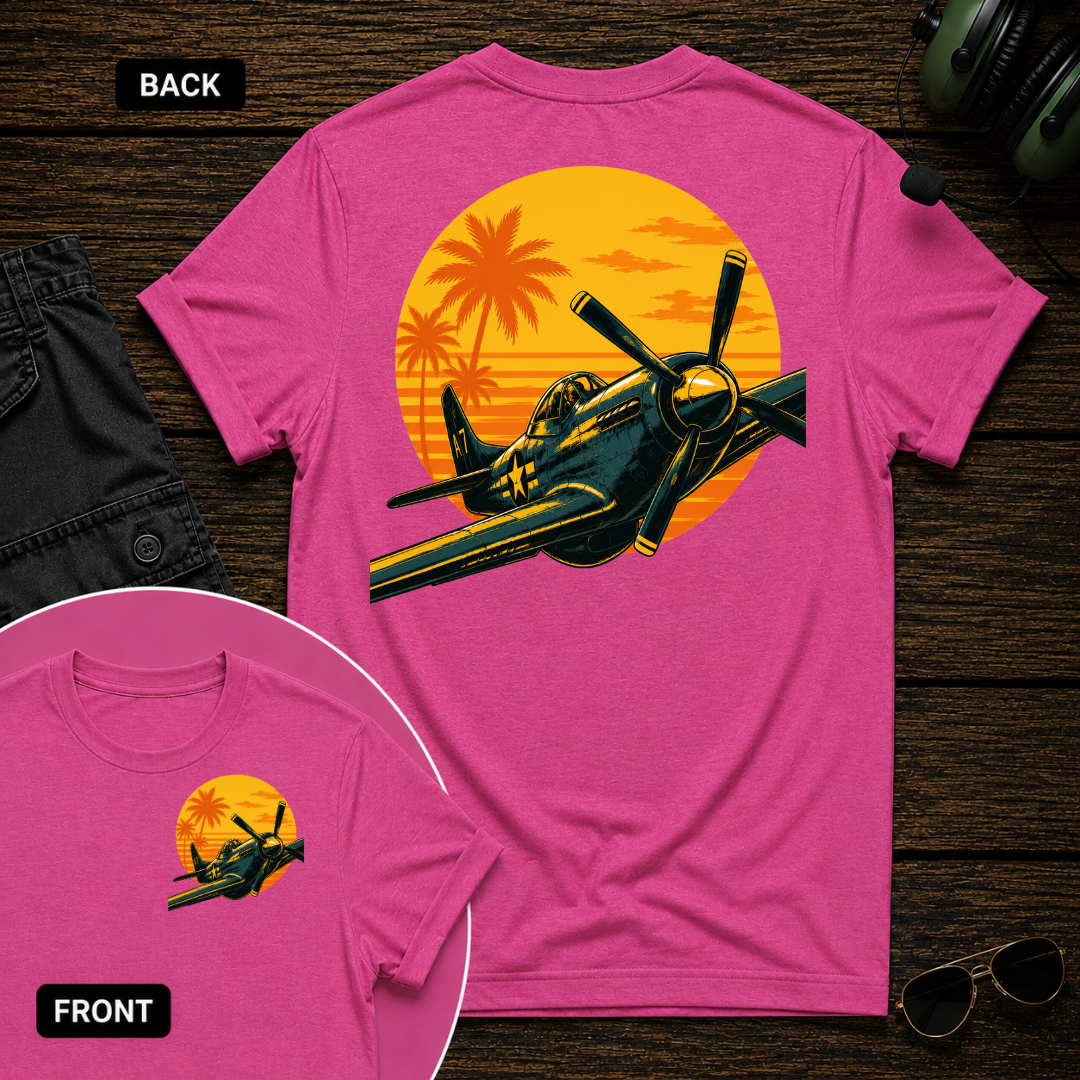 P-51 Tropic Sunset SS 2 Sided T-shirt