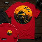 Fighter Pilot Tropic Sunset SS 2 Sided T-shirt