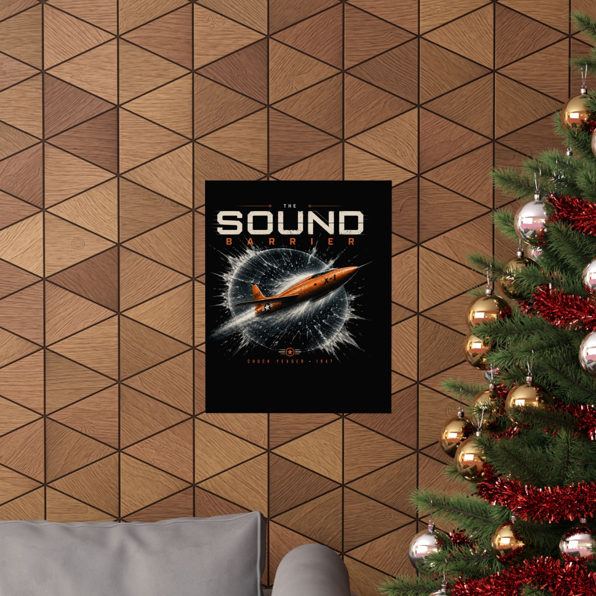 Sound Barrier Jet Poster — Vintage Chuck Yeager Breakthrough Art (Matte Vertical Poster)