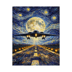 B-2 Bomber Starry Night Moon Matte Vertical Art Print