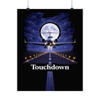 Airport Night Landing Poster – 'Touchdown' Matte Vertical Aviation Print