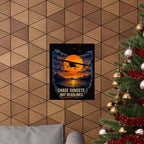 "Chase Sunsets Not Deadlines" Vintage Plane Sunset Wall Art