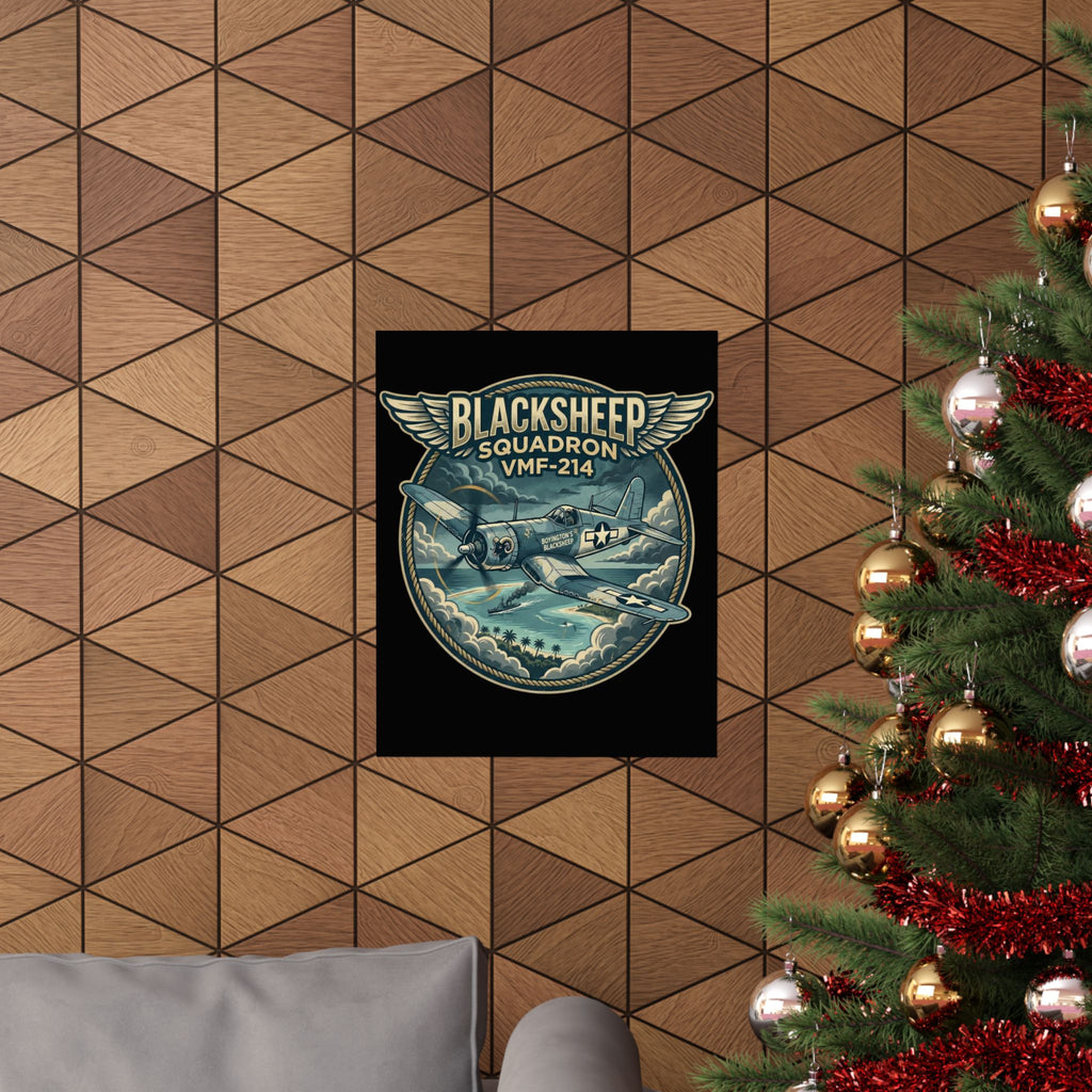Blacksheep Squadron VMF-214 Vintage Warplane Poster