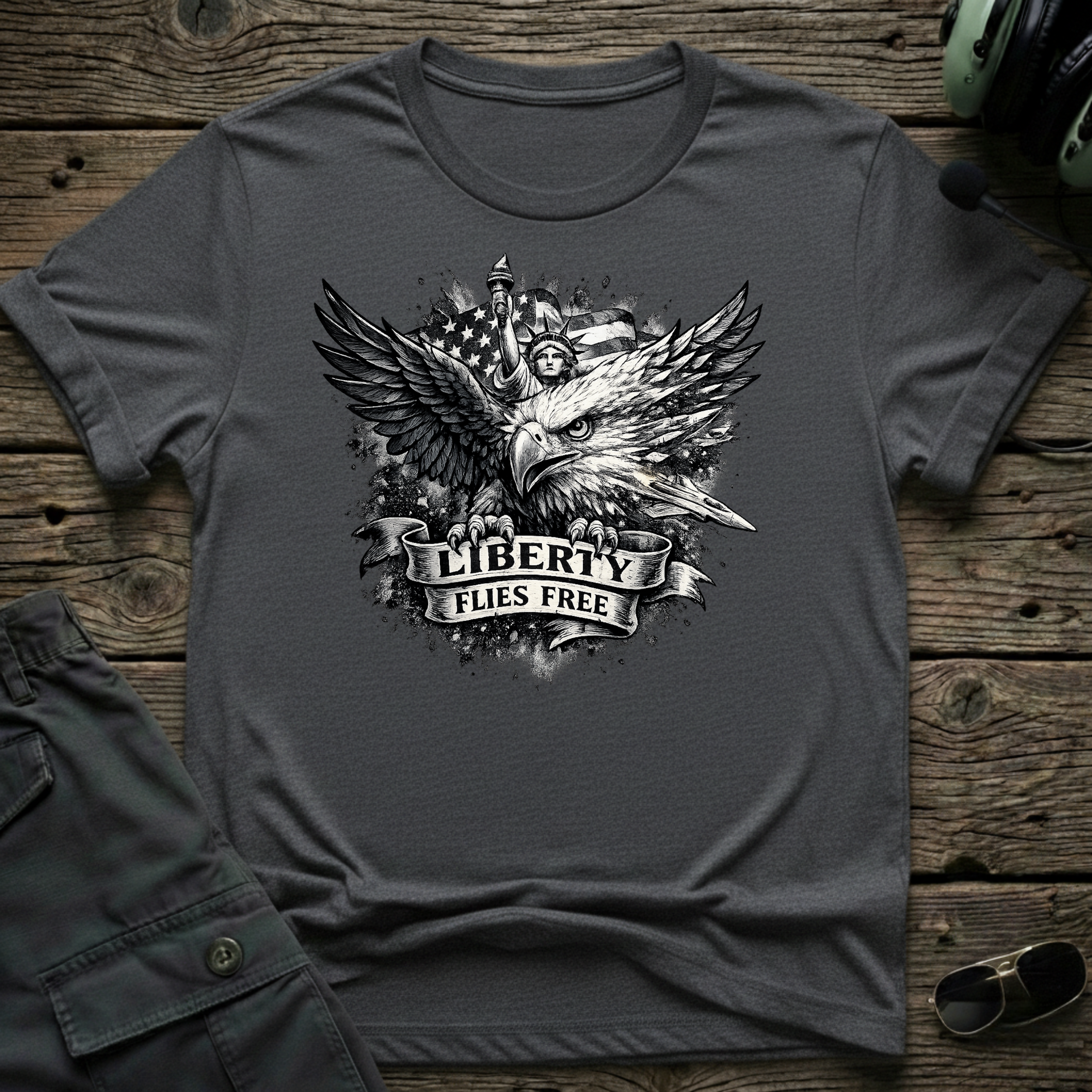 Liberty Flies Free — aviation t-shirt