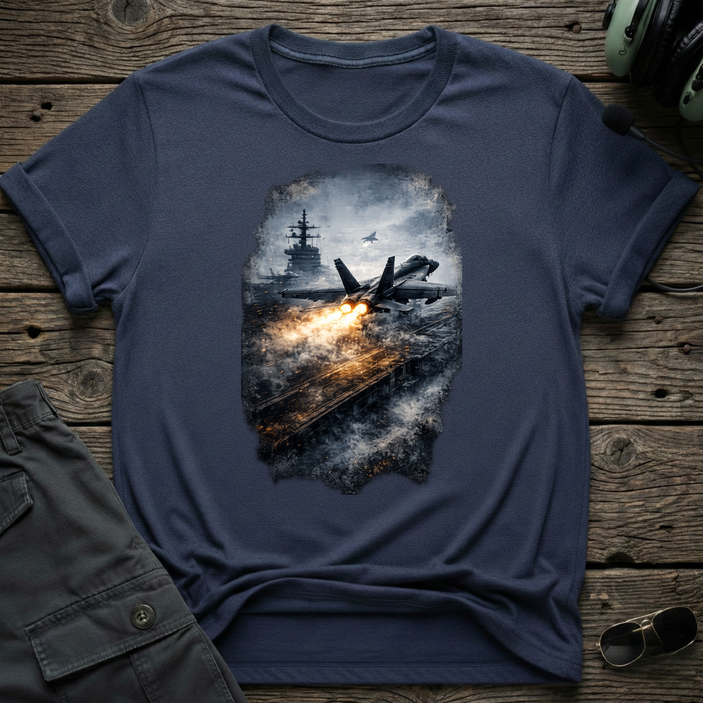 Carrier Ops front view - premium aviation tee for pilots
