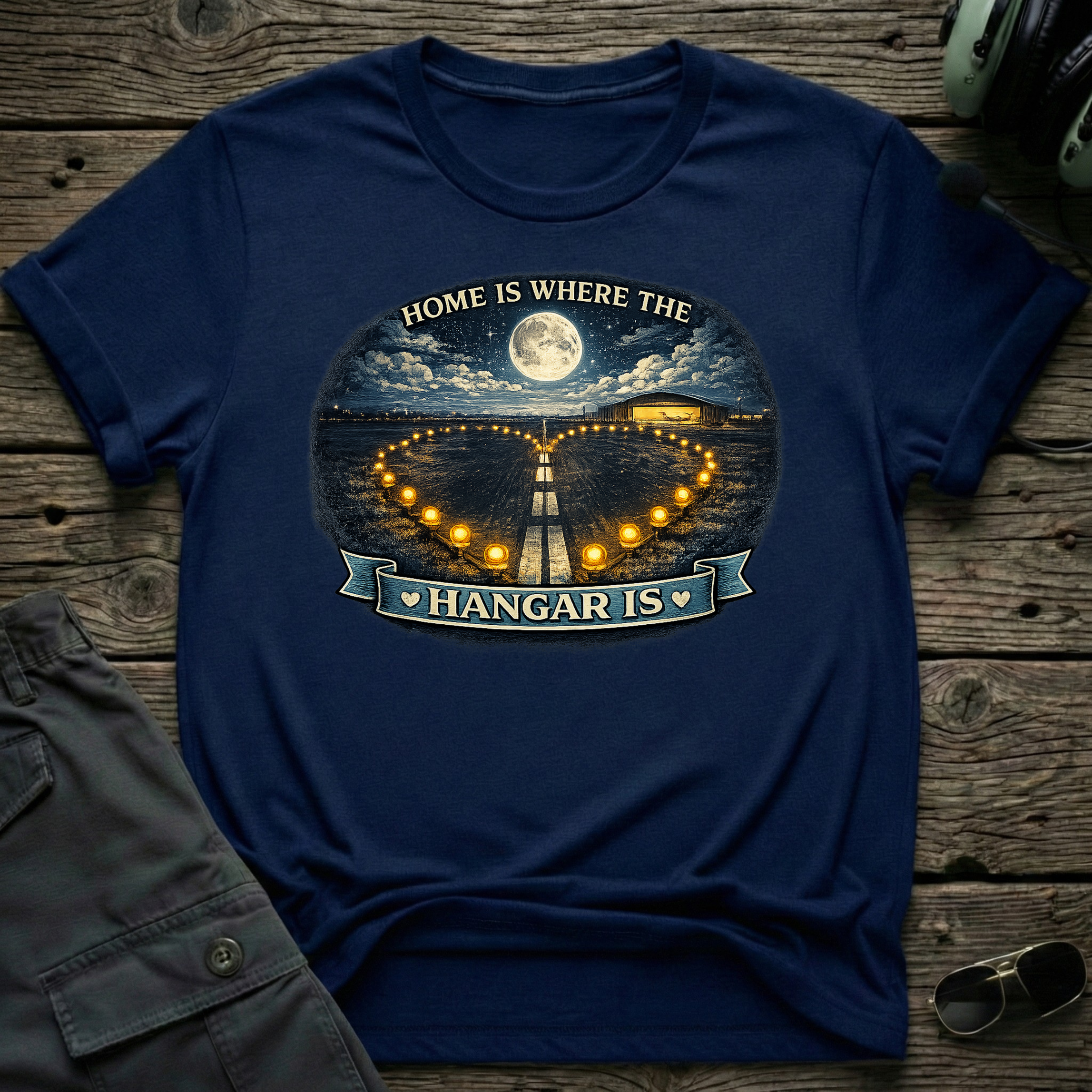 Home Is Where lifestyle shot - Gildan 64000 ring-spun cotton aviation shirt