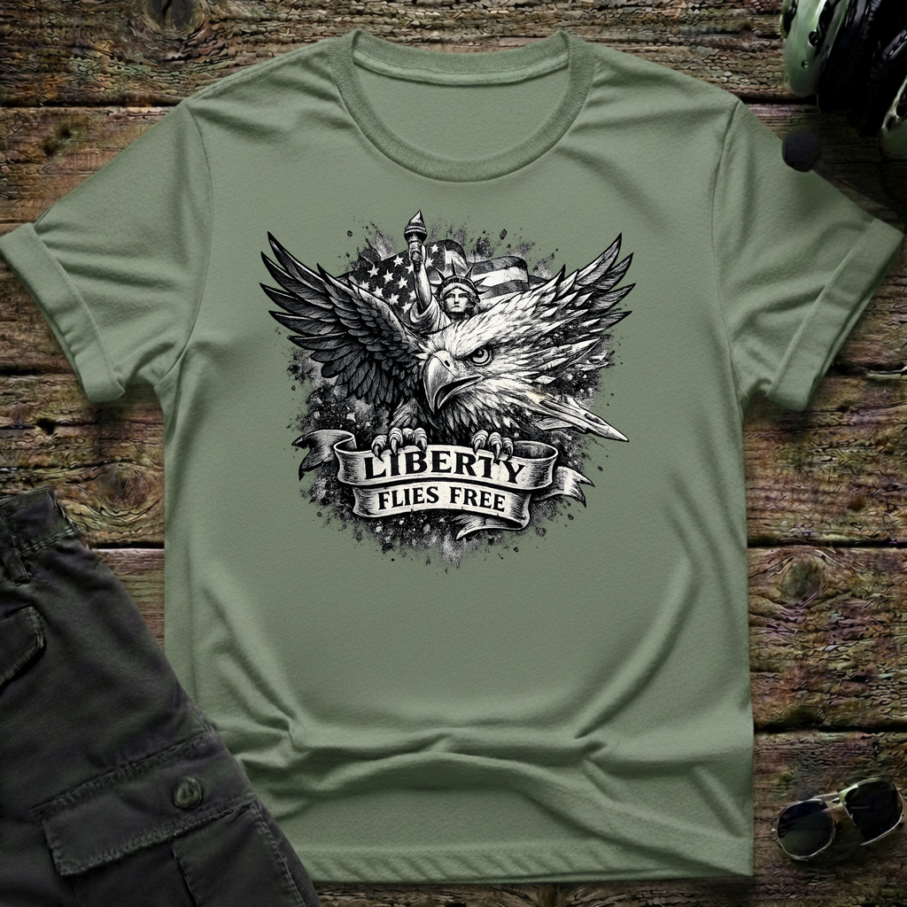 Liberty Flies Free - Cleared4Tees premium aviation apparel